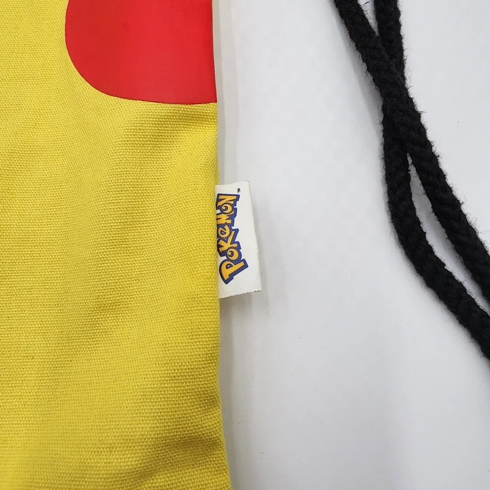 Pokemon Pikachu Drawstring Backpack Bag 2011 Nintendo Yellow Character Sack